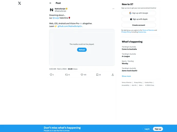 Vue X Platforms screenshot