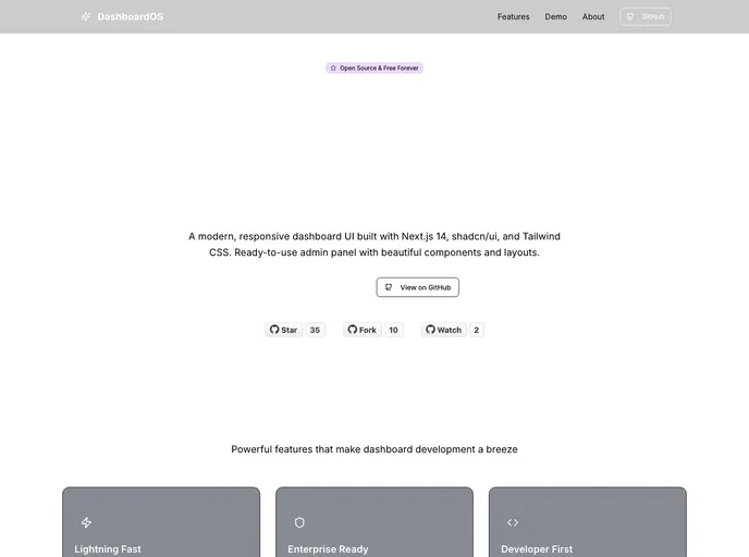 screenshot of Shadcn Nextjs Dashboard