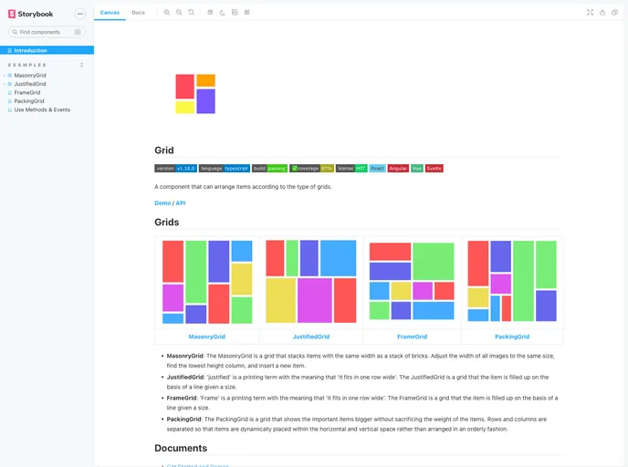Egjs Grid screenshot