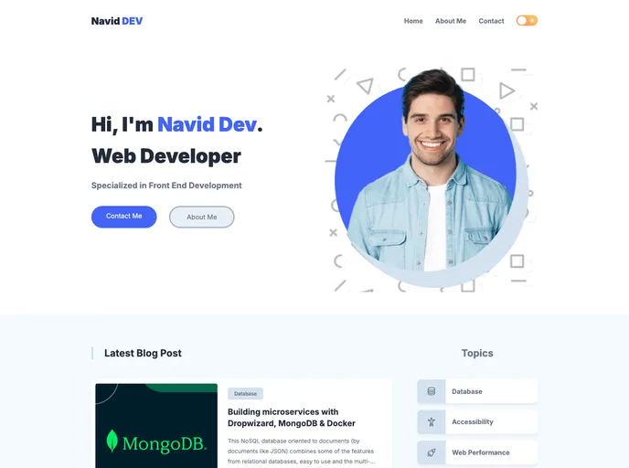 screenshot of Personal Blog