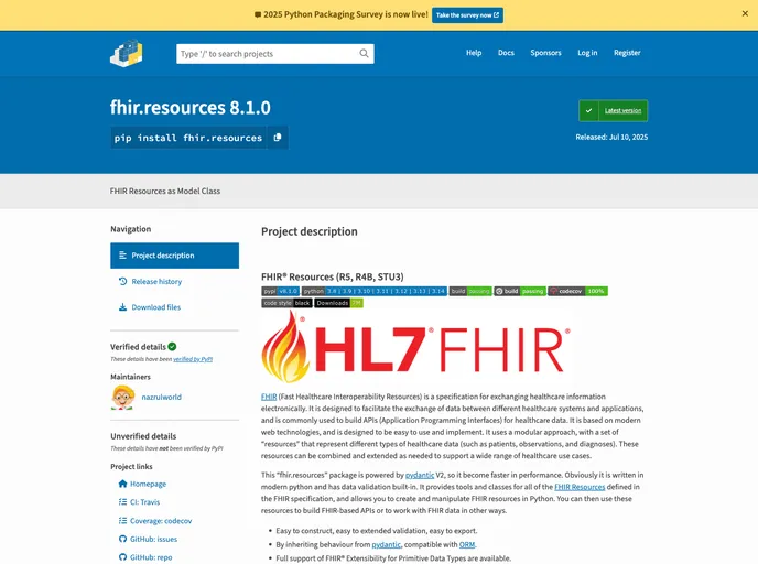 screenshot of Fhir.resources