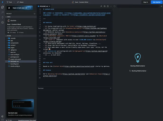 screenshot of Content Wind