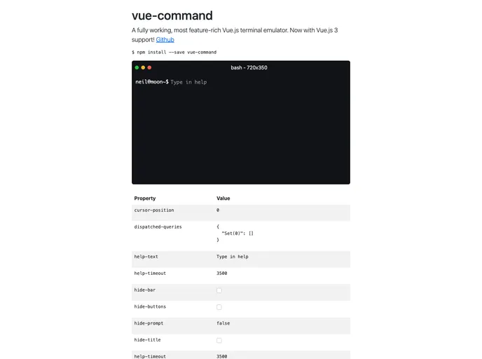 Vue Command