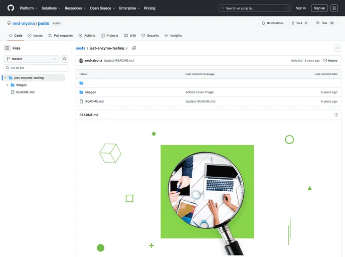 Testing Jest Enzyme screenshot