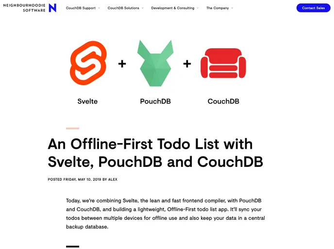 screenshot of Svelte Pouchdb Couchdb