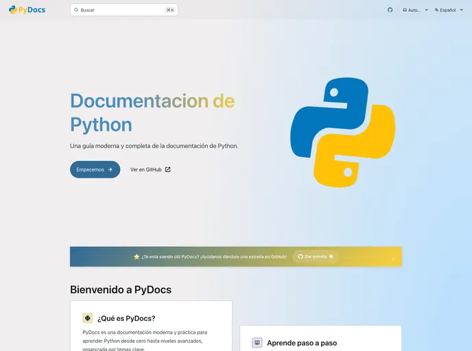 screenshot of Pydocs