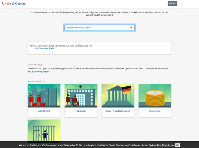 Urteile Gesetze Web screenshot