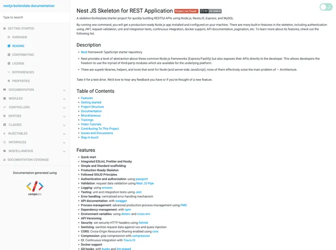 screenshot of Rest Node Nestjs