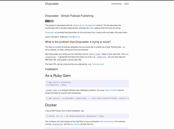 screenshot of Dropcaster