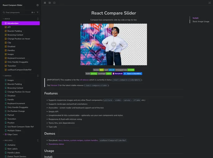 React Compare Slider screenshot