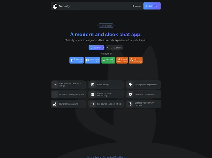 screenshot of Nerimity Server