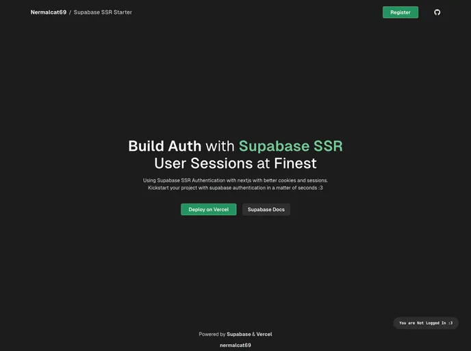 screenshot of Supabase Ssr Starter