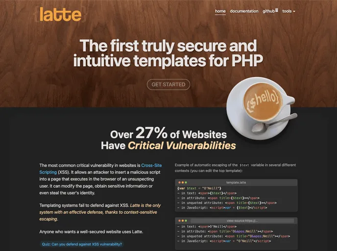 screenshot of Latte