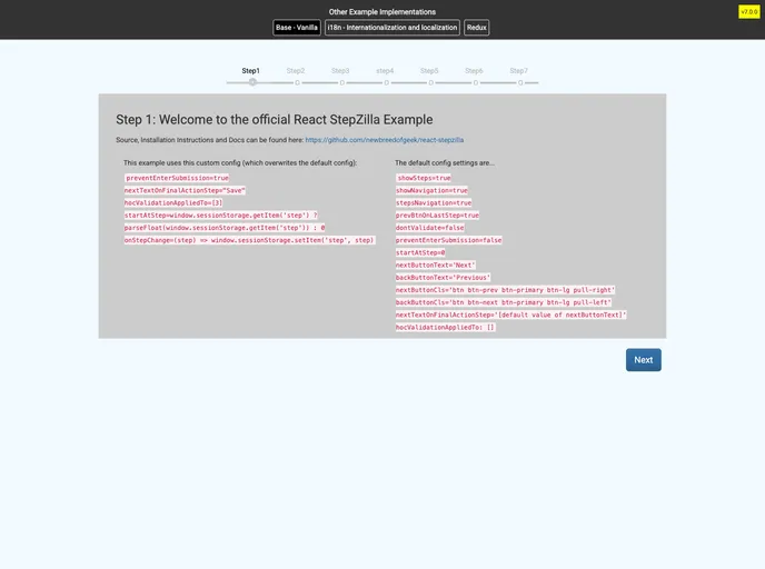React Stepzilla
