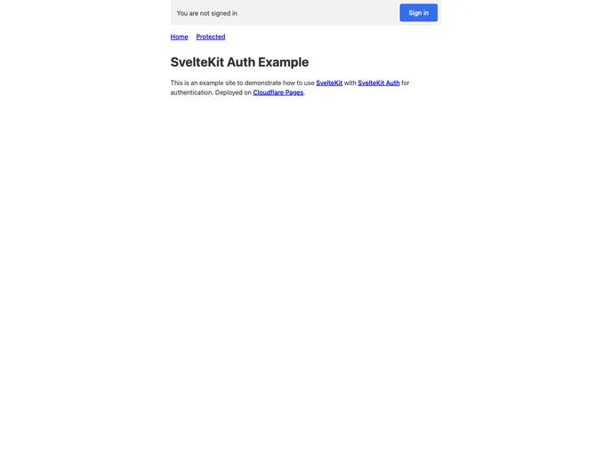 screenshot of Sveltekit Auth Cloudflare