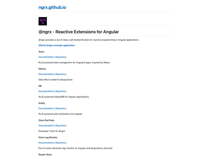screenshot of Ngrx.github.io