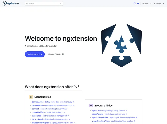 screenshot of Ngxtension Platform