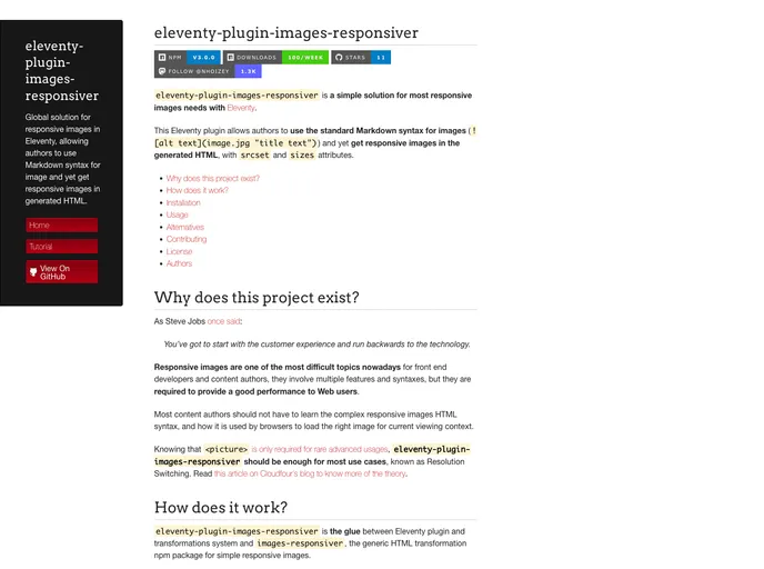screenshot of Eleventy Plugin Images Responsiver