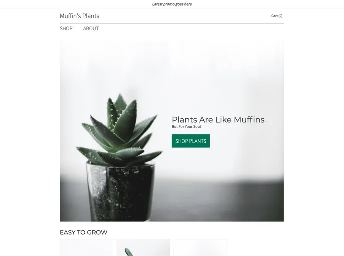 screenshot of Muffinsplantshop
