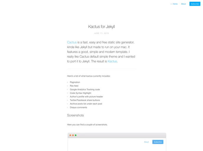 screenshot of Kactus