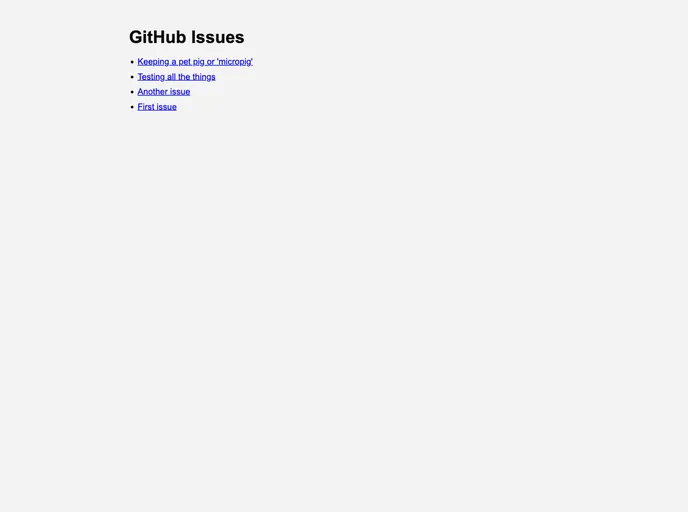 screenshot of Website From Github Issues