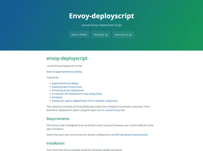 screenshot of Envoy Deployscript