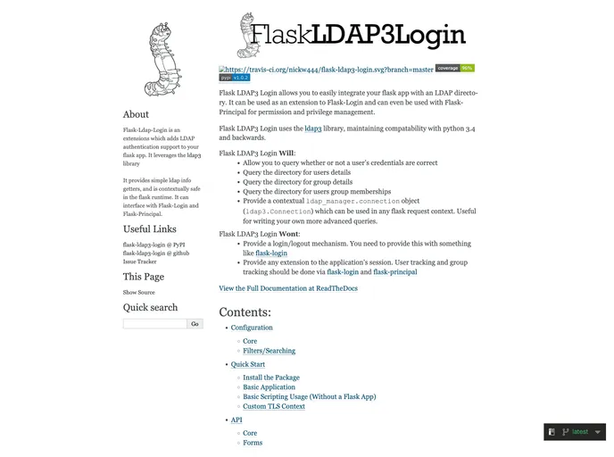 screenshot of Flask Ldap3 Login