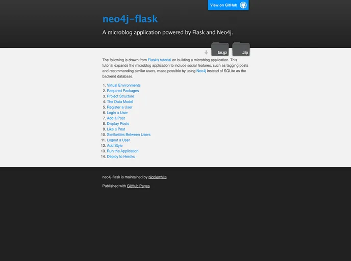 Neo4j Flask by Nicolewhite A undefined Template Built At Lightspeed