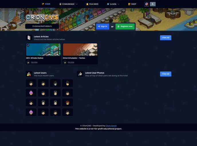 screenshot of Cms