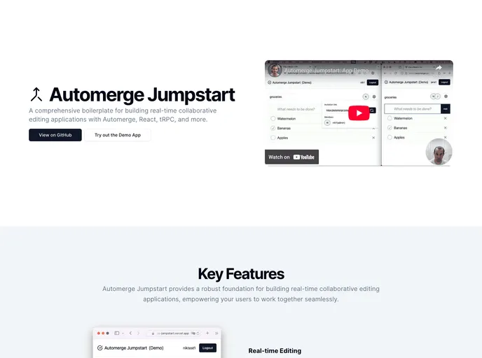 screenshot of Automerge Jumpstart
