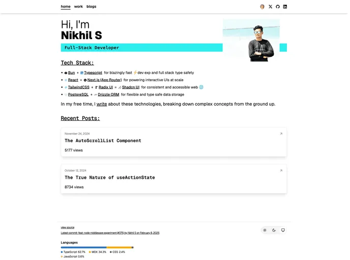 screenshot of Nikhilsnayak.dev