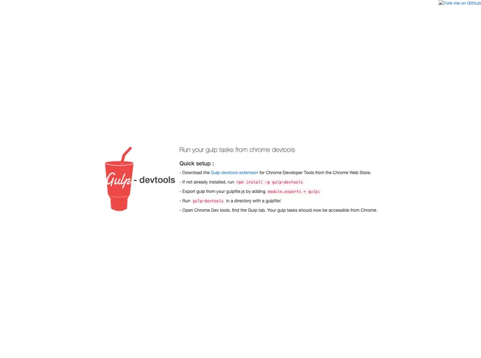 screenshot of Gulp Devtools