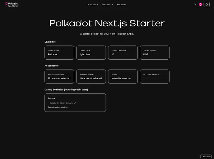 screenshot of Polkadot Nextjs Starter