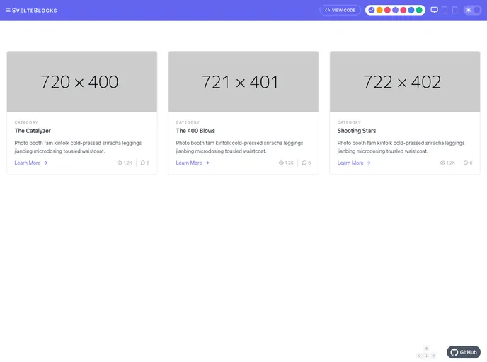 screenshot of Svelteblocks