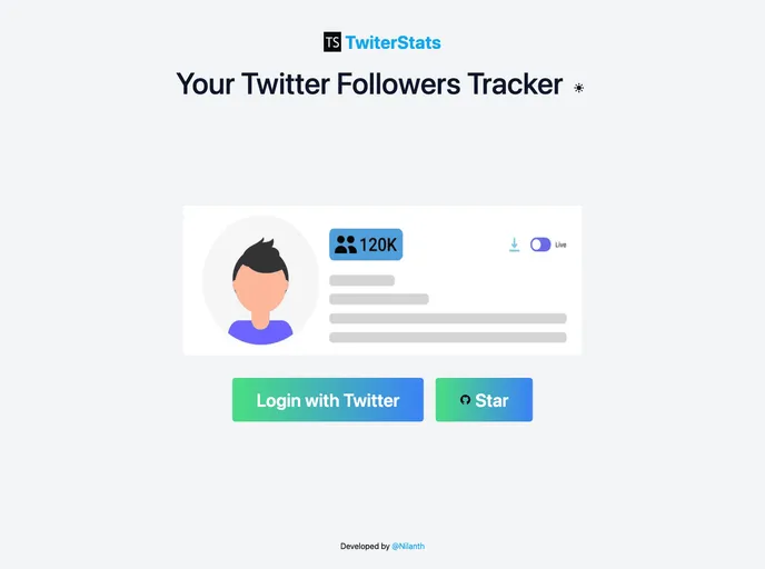 screenshot of Twiter Stats