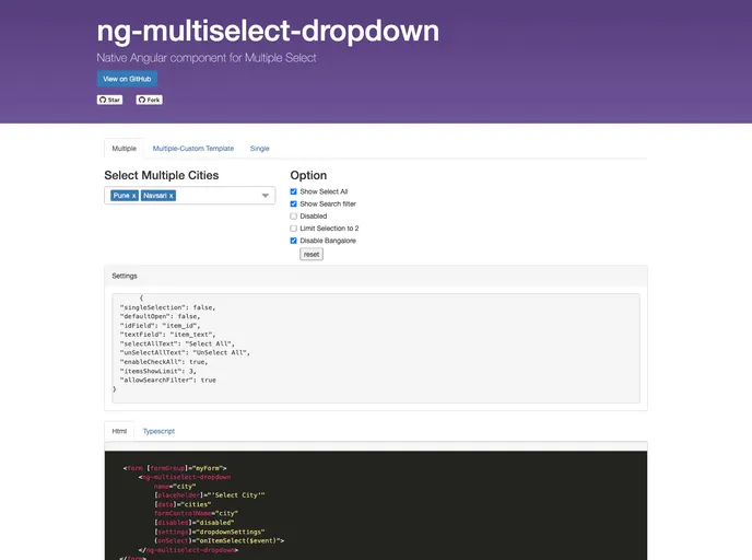screenshot of Ng Multiselect Dropdown