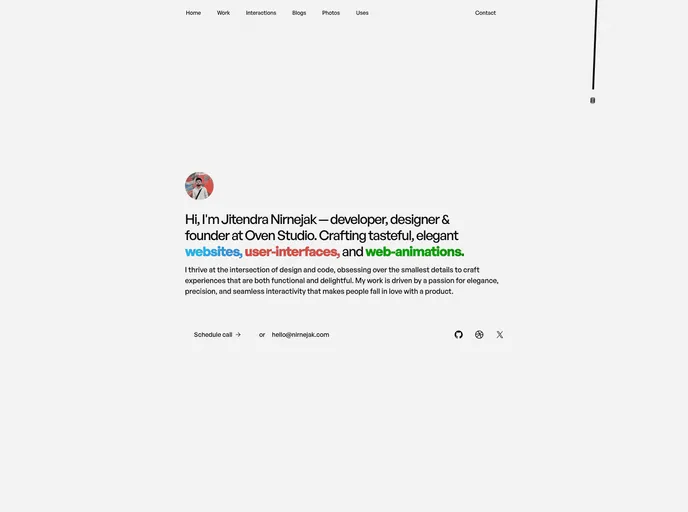 screenshot of Nirnejak Website