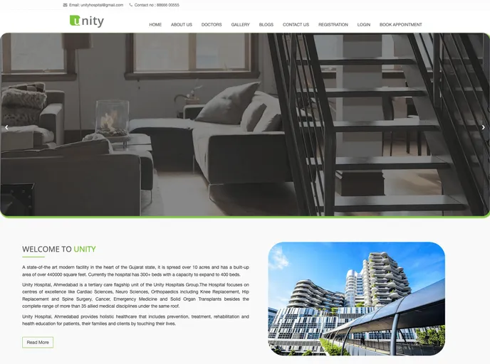 screenshot of Hospital Management Html