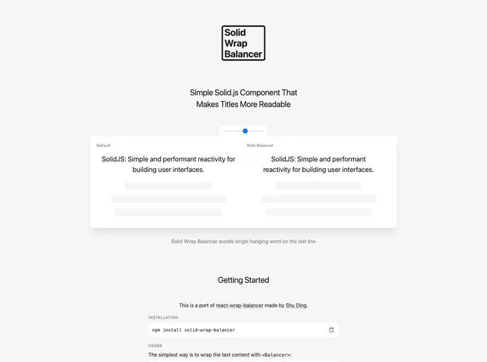 screenshot of Solid Wrap Balancer