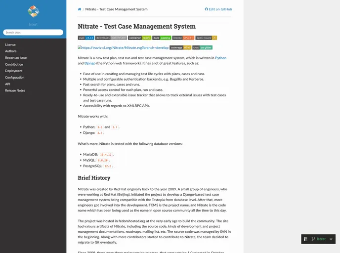 screenshot of Nitrate