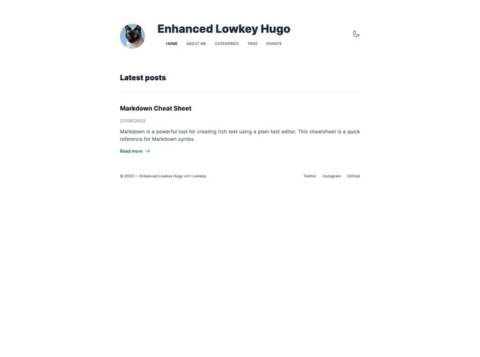 screenshot of Lowkey Hugo Theme