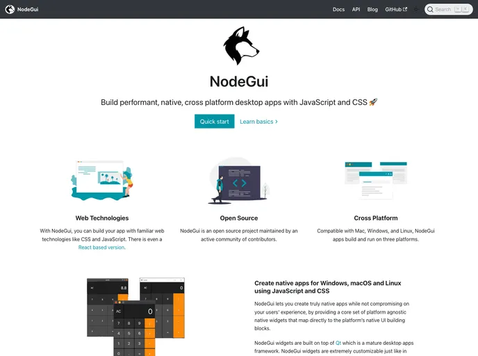 screenshot of Nodegui