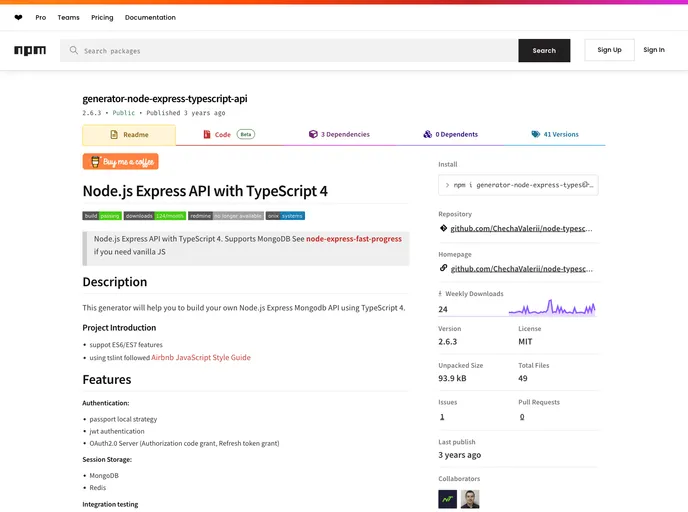 screenshot of Node Typescript Mongodb