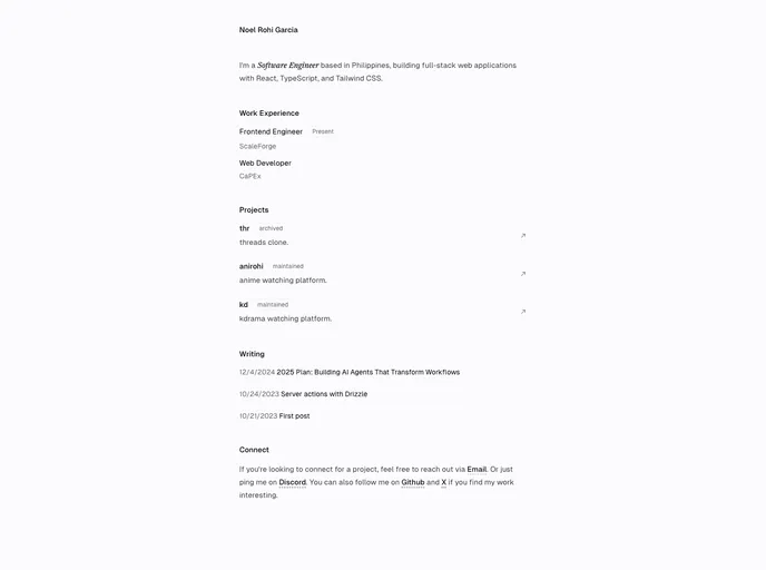 screenshot of Rohi.dev