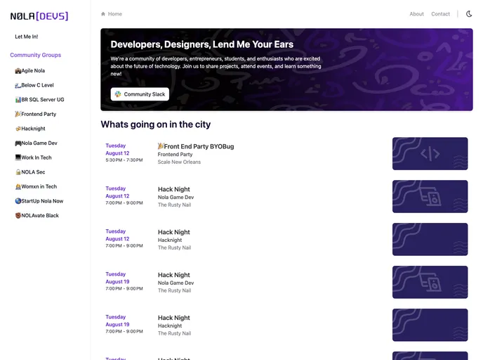 screenshot of Nola Devs V2