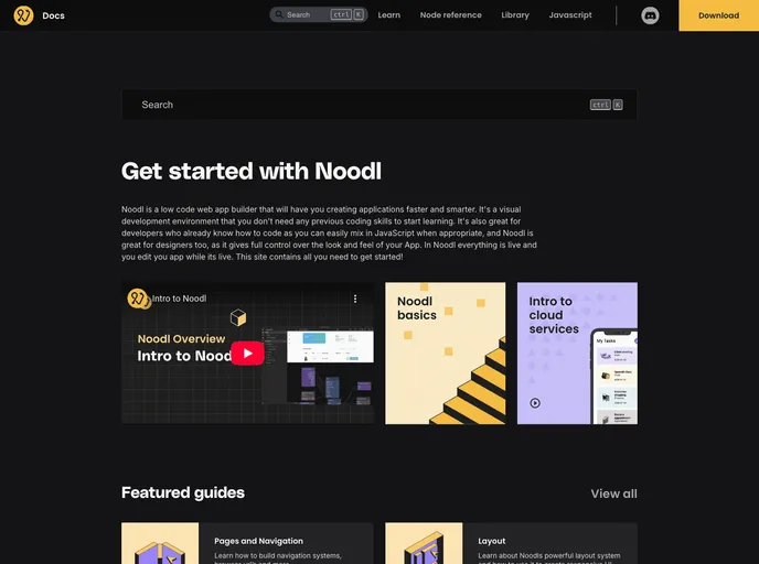 screenshot of Noodl Docs