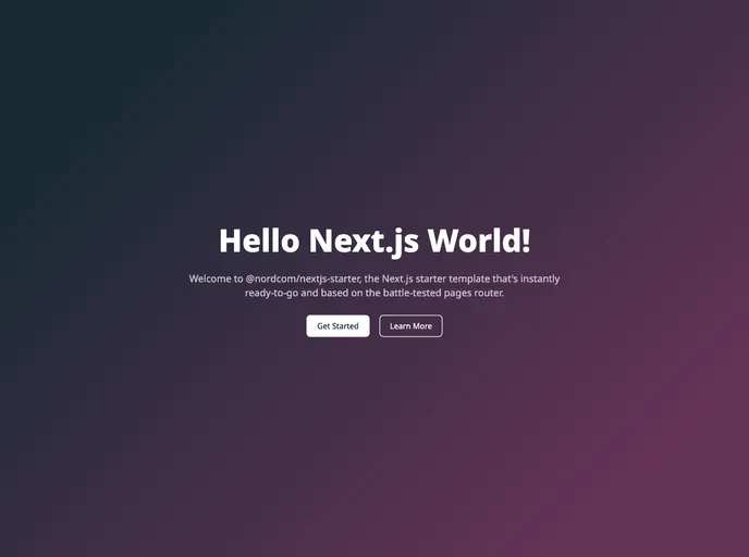 screenshot of Nextjs Starter