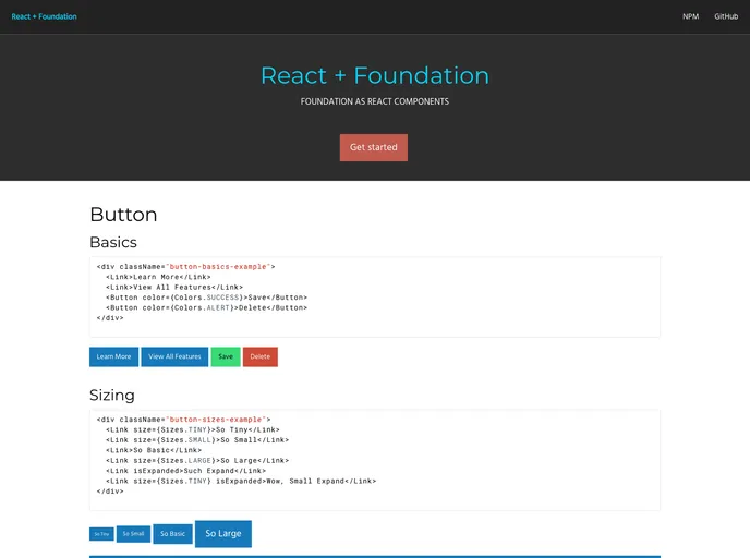 React Foundation screenshot