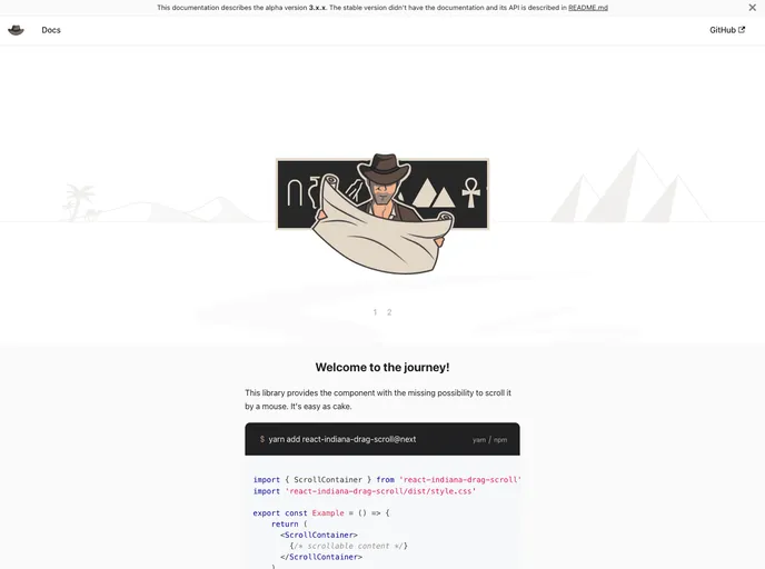 React Indiana Drag Scroll