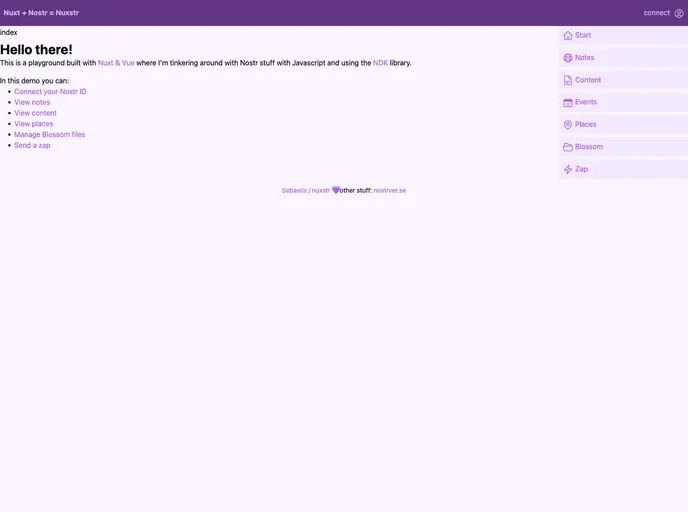 screenshot of Nuxstr